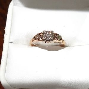 14 K Yellow Gold Vintage Solitaire Ring